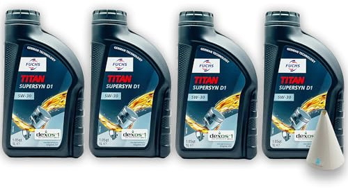 Fuchs Titan Supersyn D1 5W-30 | 4 L | kompatibel mit dexos 1™ Gen 3 (D335ABDF075) | FORD WSS-M2C929-A | WSS-M2C946-A | WSS-M2C946-B1 | WSS-M2C961-A1 | FIAT 9.55535-CR1 | VWC 53034
