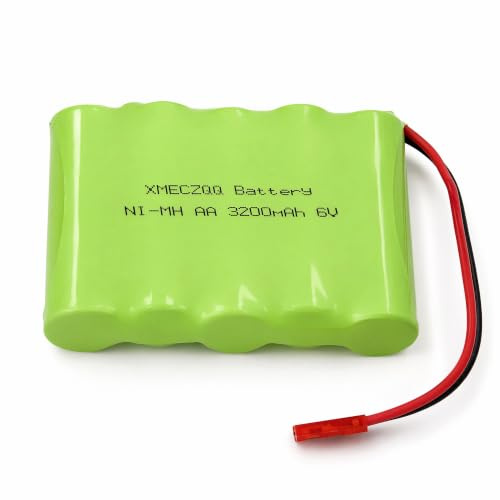XMECZQQ Akku Pack NI-MH AA 3200mAh 6V – Wiederaufladbarer Ersatzakku mit JST Stecker für RC Autos, Spielzeuge, Elektronikgeräte (JST Stecker)