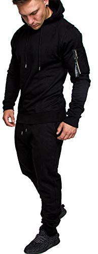 Amaci&Sons Herren Cargo Stil Sportanzug Jogginganzug Trainingsanzug Sporthose+Hoodie 1003