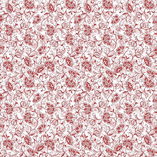 Sovie Home Tischdecke LIV in Bordeaux, 80 x 80 cm, aus Linclass® Airlaid, 1 Stück, Design mit üppigem Floraldesign in Bordeaux auf weißem Hintergrund, stoffähnlich