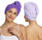Turbie Twist Paquete de 2 toallas de microfibra para el cabello, para belleza, viajes, regalos, turbante para cabello liso, ondulado y rizado, cuidado del cabello premium, morado oscuro y morado claro