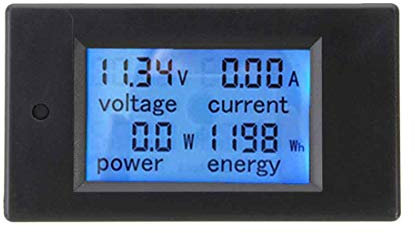 LOWENERGIE Digital DC Watt Meter 12v 24v 48v Voltage, Current, Battery Monitor, Solar Power, Analyser, Amp, Energy LCD Screen. (100A)
