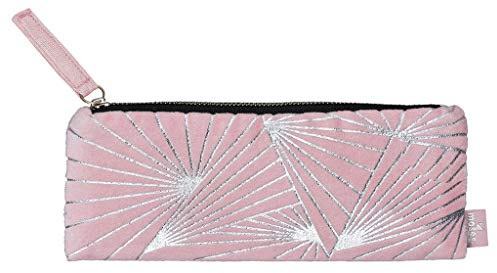 moses. libri_x Samtmäppchen Graphics, Mäppchen aus Samt mit Silberveredelung, Federmäppchen in Rosé