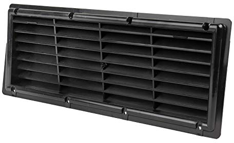 wamovo Griglia di Ventilazione Bianca o Nera per Frigorifero da Campeggio, 37,5 x 15 cm, zanzariera inclinata