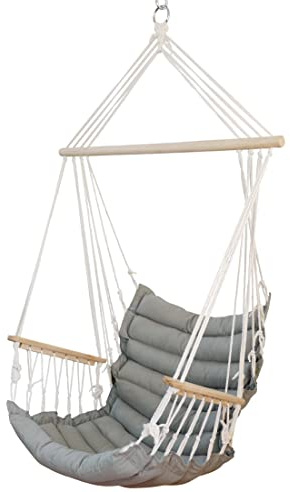Ass Design Hängesessel Stoffsessel Schwebesessel Hängekorb Maly mit extrem gemütlichem 6cm dicken Sitzkissen und Armlehnen ohne Hängesesselgestell