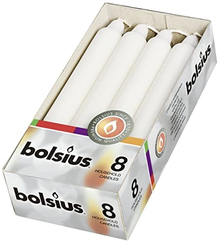 bolsius - Stabkerzen - Weiß - 18 cm - Im 8er-Karton