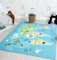 the carpet Happy Life Kinderzimmer, Kinderteppich, Spielteppich, Waschbar, Weltkarte, Erde, Tiere, Blau, 200 x 290 cm