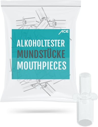 ACE Mundstücke für die Alkoholtester AF-33, A, Q und X - Packung mit 500 Promilletester-Mundstücken - 500er Mundstück-Packung
