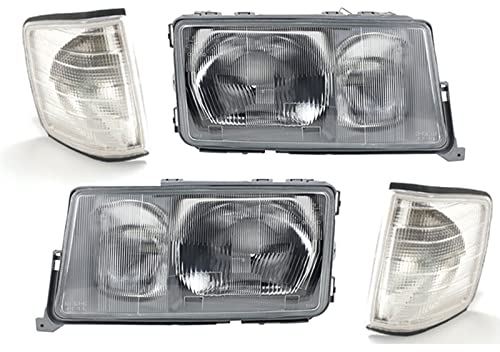 Johns, Scheinwerfer Satz passend für Mercedes W201 Blinker Set Scheinwerf. H4/H3 li. re. 190 82 bis 93