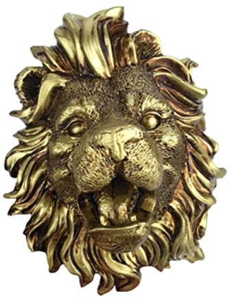 Décorative Buse de Fontaine Murale pour Or Tête de Lionceau Jardin | Résine, Finition Réaliste et Couleurs , Filetage Interne 2cm, Usage Intérieur Extérieur