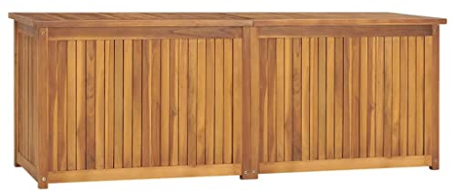 vidaXL Baúl de Jardín, Caja de Almacenaje para Cojines, Cofre de Herramientas, Mueble para Cobertizo Garaje Patio, Madera Maciza de Teca