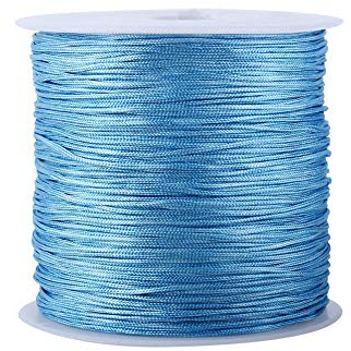 Corda di Nylon, 100 M X 0,8 Mm Cordino di Nylon Cinese a Coda di Topo Macramè Shamballa Filo Azzurro per Creare i Tuoi Gioielli Preferiti