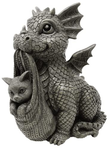 MystiCalls by Mayer Chess Gartenfigur Gartendrache - Modell Cat - Fantasy Figur Deko Drache süß