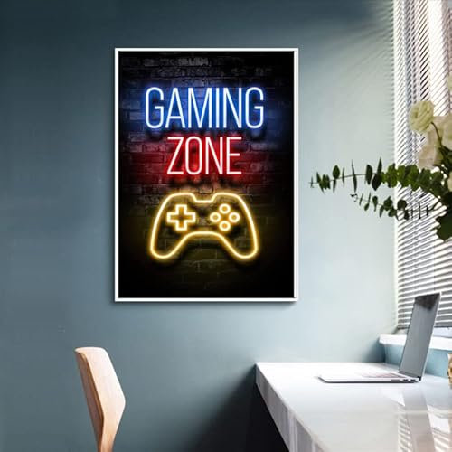 Générique Toiles Gaming Zone Jeux Video Manette Switch - Affiche Poster Decoration Moderne Enfant Garcon (50x70cm)