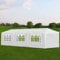 HOMIUSE 3x9 m Partyzelt Weiß Pavillon Faltpavillon Pavillion Grillpavillon Verkaufsstand Gartenpavillon Gartenlaube Party Zelt Groß Bierzelt Faltzelt Pavillion Klappbar Faltbar Grill Pavillions