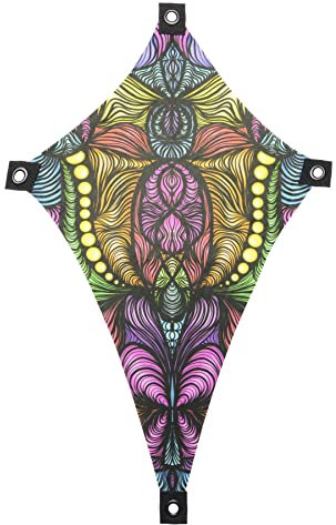 PSYWORK Schwarzlicht Segel Spandex | Drache S Magnetic Field Neon | 0,55 x 1,10m | UV-aktiv | leuchtend | Wandtuch Wandbehang Stoff Neon Deko Party Tuch Tapestry Poster Psy Goa
