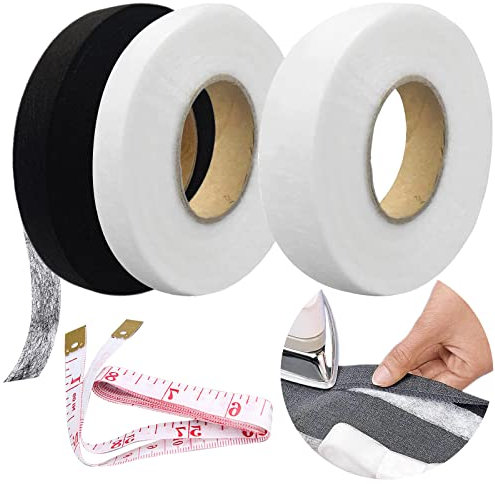 BDSHUNBF 3 Pack Saumband zum Aufbügeln, Klebeband zum Bügelband Saumband, Kein Nähen Aufbügeln Saumband, für Hosen Gardinen Vorhänge Kleidung Jeans (50 m Länge und 20mm und 12mm Breite)