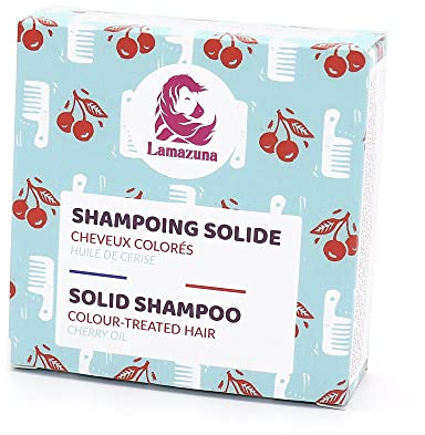 Lamazuna Festes Shampoo | Sulfatfrei | Mit wertvollem Kirschöl | Für coloriertes & strapaziertes Haar | Kräftigt das Haar | Für Schwangere geeignet | Handgemacht aus Frankreich | 70 ml