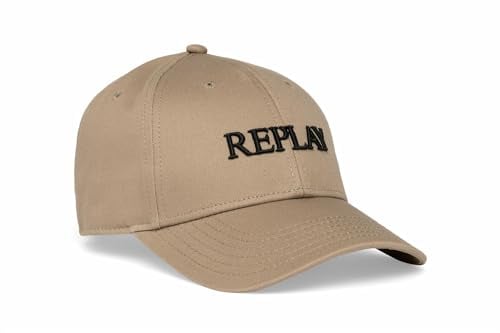 Replay Unisex Baseball Cap aus Baumwolle, Grey Sand 073 (Beige), Onesize