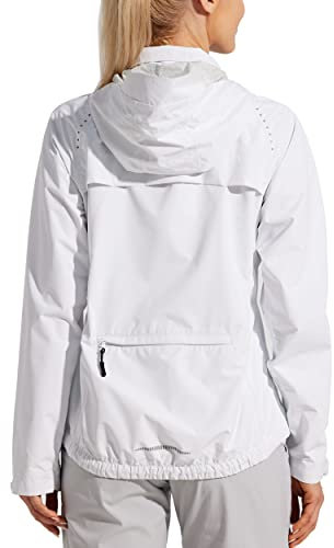 WILLIT Regenjacke Damen Wasserdicht Fahrradjacke Sommer Windbreaker Leichte Laufjacke Atmungsaktiv Wanderjacke Radjacke Trekking Windjacke Weiß M