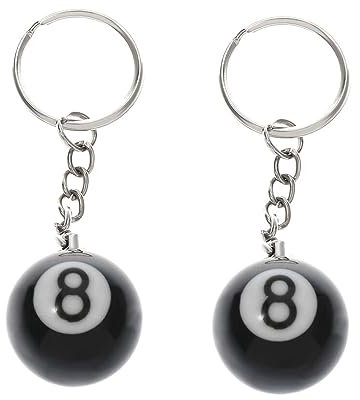lmoikesz 2X langlebige Schlüsselanhänger für Billardfans, leicht überallhin mitzunehmen, Gute Geschenke, Harz, 8 Billard Schlüsselanhänger, weit verbreitet, Billard