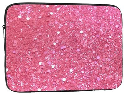 Sparkling Pink Glitter Laptop Sleeve for Women Slim Laptop Case Cover Shockproof Protective Laptop Case Lightweight Laptop Case Laptop Cover 17 Inch
