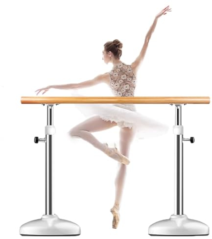 HamoM Ballettstange Mobile Ballettstange aus Stahl für Erwachsene und Kinder mit Holzgriff, geeignet für Strecken und Drücken der Beine (Color : A3, Size : 2M/6.6FT)