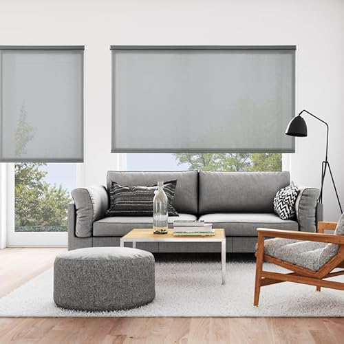 STOR PLANET | Durchscheinendes Rollo für den Innenbereich, für Fenster und Türen, Jalousien für Küche, Wohnzimmer, Schlafzimmer, Asphaltgrau, 160 x 180 cm
