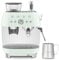 Smeg EGF03PGUK Espresso Coffee Machine with Grinder, 20 Bar Pump, 2.4L, 1650W, Pastel Green