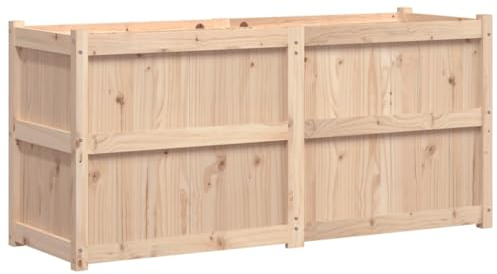 vidaXL Jardinière, Lit Surélevé, Bac à Fleurs, Pot de Plantes, Boîte à Fleurs Jardin Patio Terrasse Balcon, Marron Bois de Pin Massif