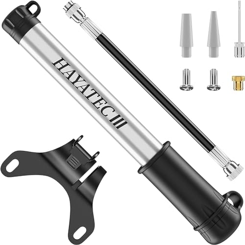Alaskaprint Mini Fahrradpumpe, Luftpumpe Fahrrad alle Ventile, Fahrradluftpumpe, Fahrradpumpe klein, Minipumpe, kleine Tragbare Handpumpe 90 psi