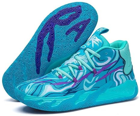 Bolognifi Zapatillas de Baloncesto Unisex de caña Alta, Suela de Goma Antideslizante, Ideales for Entrenamientos y Juegos al Aire Libre(Blue,44 EU)