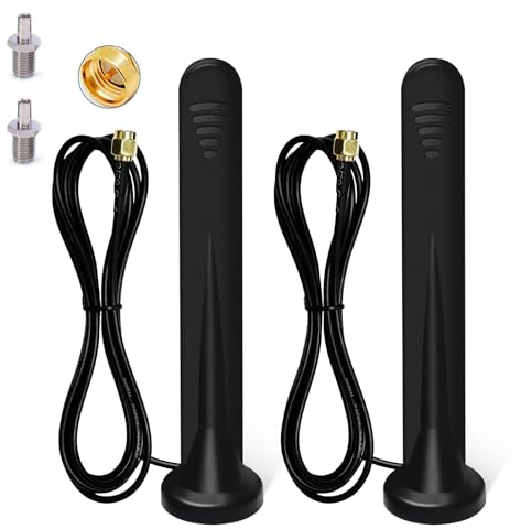 2 X Antenne WiFi 5G, 4G Amplificateur Signal Intérieur Extérieur 15DBI Omnidirectionnelle Étanche Port TS-9 / SMA LTE Antenne, 3G / 4G / 5G / GSM/GPRS, pour Router Iot-Gateway Smart Home - 1.5M
