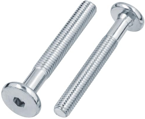 Viti a brugola con testa piatta M8 x 100 Acciaio Zincato 50 pezzi | Bulloni esagonali, filettatura metrica per mobili e bricolage. Ferramenta metallica resistente antiruggine, montaggio rapido