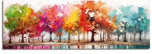 REINDERS Wandbild, Colour Forest, Wohnzimmer, Bilder, Wanddeko, Room Decor, MDF, Mehrfarbig, 52x156cm