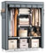 Vicye Kleiderschrank, Stoffschrank Groß mit 2 Kleiderstange und 8 Ablagen, Faltbarer Kleiderschränke mit Überzug, Tragbarer Garderobenschrank für Ankleidezimmer Schlafzimmer (Graue, 124 x 42 x 162 cm)