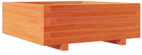 vidaXL Pflanzkübel, Blumenkübel mit Holzrahmen, Blumenkasten für Terrasse Garten, Pflanzkasten Hochbeet Pflanzgefäß, Wachsbraun Massivholz Kiefer
