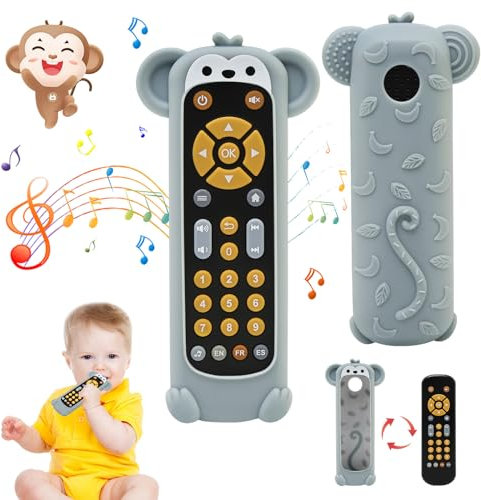 LEADSTAR Mando Juguete para Bebés, Juguete Educativo para Bebés de Volumen Ajustable, Juguetes Sensoriales para Bebés con Botones Multiformes, Niños Niñas Juguete Música Regalo para 6-12 Meses