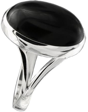 I-be, Onyx Edelstein Ring oval 925 Sterling Silber, 104412/13x18 (56)