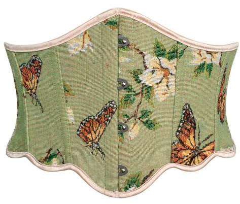 SCARLET DARKNESS Damen Mittelalter Korsett Gürtel Blumendruck Vintage Breiter Gürtel mit Schnürung