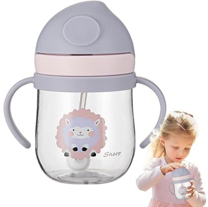 Tasse Paille Pour Bebe, Biberon À Paille Enfant Anti-débordement, Tasse Avec Paille Lestée, Tasse Anti-fuite, Bouteille Antidérapante Avec Échelle, Bouteille D'eau Portable Pour Les Pique-niques