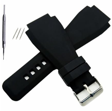 TVKSIPAR Uhrenarmband Aus Silikonkautschuk Mit Konvexem Ende, 34 Mm X 24 Mm, Passend For Bell-Serie BR01 BR03, Armband, Armband, Gürtel Ross