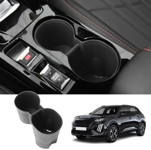 LUWU Compatible avec Peugeot 208 e-208/ Peugeot 2008 e-2008 2020-2024 2025 Porte-gobelet en Gel de silice Peugeot 208/2008 Accessoires (Automatique)