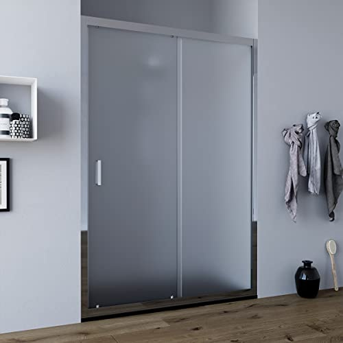 Porta doccia per nicchia apertura scorrevole vetro anticalcare 6mm Faggio (Opaco, 130 cm)