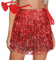 Pailletten Rock, Pailettenrock für Damen Gläser Set, Glitzerrock + Gläser, Quasten Glitzer Rock, Mini Rock für Damen und Mädchen, Rot Bauchtanz Lateintanz Hula-Performance Kostüm, Steampunk Stil