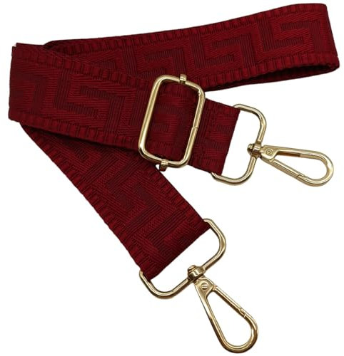 Verstellbarer Schultergurt für Taschen Dunkelrot, Taschengurte zum Wechseln, Taschengurt Breit mit Karabiner Gold, 80-130 cm Tragegurt Tasche für Damen Schulterriemen, Handtasche, 3.8cm, 1304