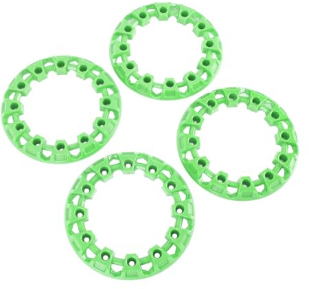 6 Zoll ATV Radzierblende Nabenschutz Dekor Kunststoffreifen Dekoration Felgenschutz Universal für Go Kart ATV (GREEN)