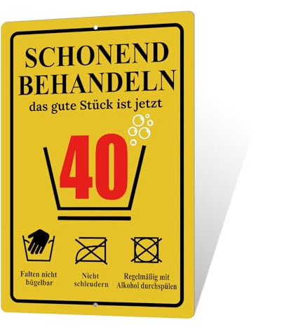 Putuo Decor Lustiges Metall Blechschild 40 Jahre - Vintage Geburtstag Deko, Geschenkidee für Männer und Frauen, Wanddeko für Partys, 30x20cm (das Gute Stück ist jetzt 40)