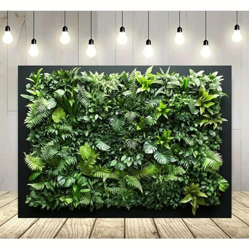 Green Wall Polyester Blend Vertical Garden Hintergrund – kein Strom erforderlich, einfach aufzuhängende Wanddekoration 350x230cm