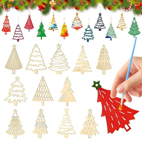 weihnachtsbasteln kinder weihnachtsbaum bastelset 36 Stück kinder bastelset weihnachten basteln Weihnachtsdeko Basteln Kinde-r Geeignet als Kinderfestgeschenk,Klassenzimmerparty Geschenk (B)